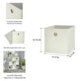 Mainstays Collapsible Fabric Cube Storage Bin (10.5" x 10.5"), Vanilla
