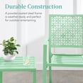 thumbnail image 4 of Best Choice Products 3-Piece Stackable Patio Bistro Set, Outdoor Chat Furniture w/ 2 Chairs, Table - Mint Green, 4 of 8
