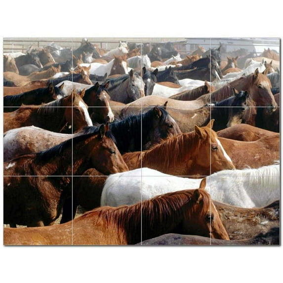 Horse Picture Ceramic Tile Mural Kitchen Backsplash Bathroom Shower 405298-M43