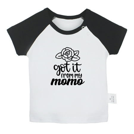 

I Got it From My Mama Funny T shirt For Baby Newborn Babies T-shirts Infant Tops 0-24M Kids Graphic Tees Clothing (Short Black Raglan T-shirt 12-18 Months)