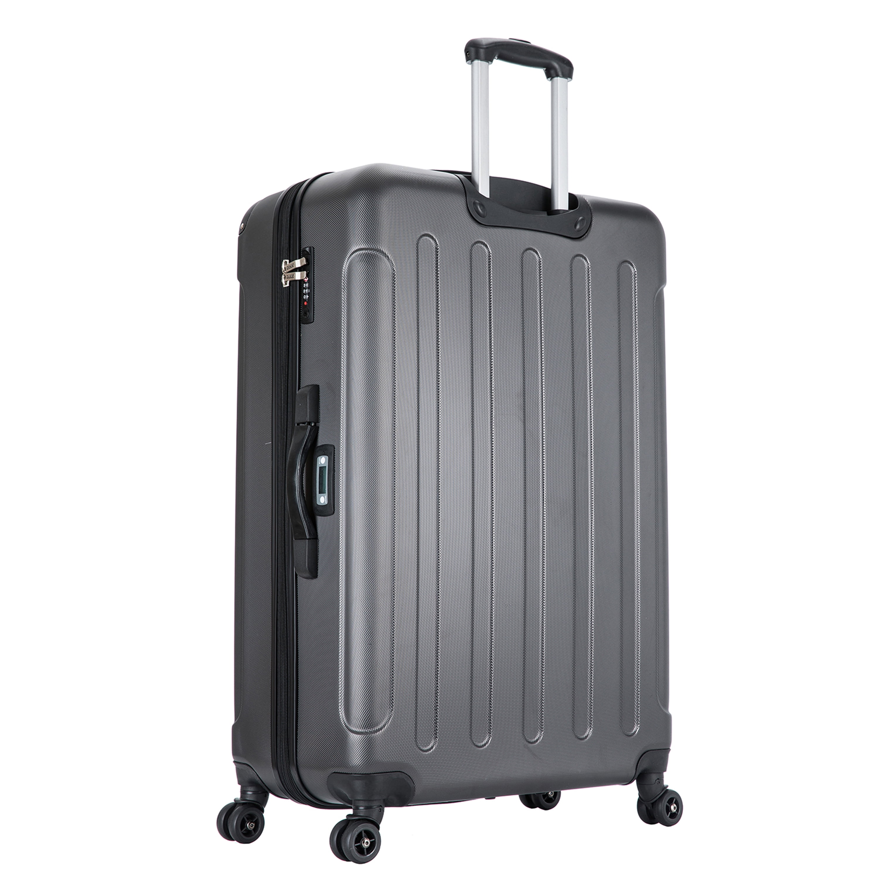 DUKAP Intely 28" Hardside Lightweight Luggage with Spinner Wheels and Integrated Weight Scale, Gray