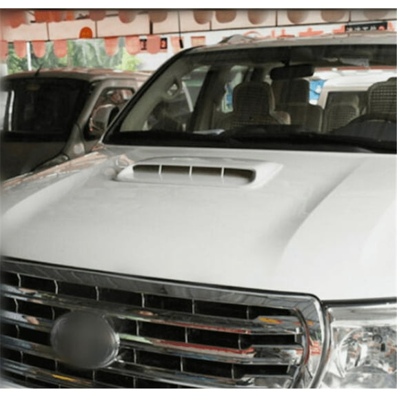 Car Air Flow Intake Hood Scoop Vent Bonnet Decorative Cover Universal White