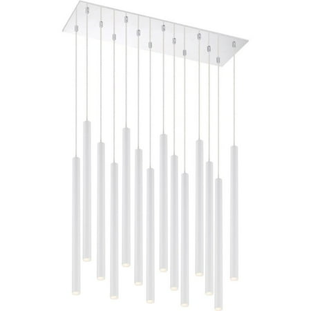 

Z-Lite Forest 14 Light Steel LED Island Pendant in Matte White and Chrome