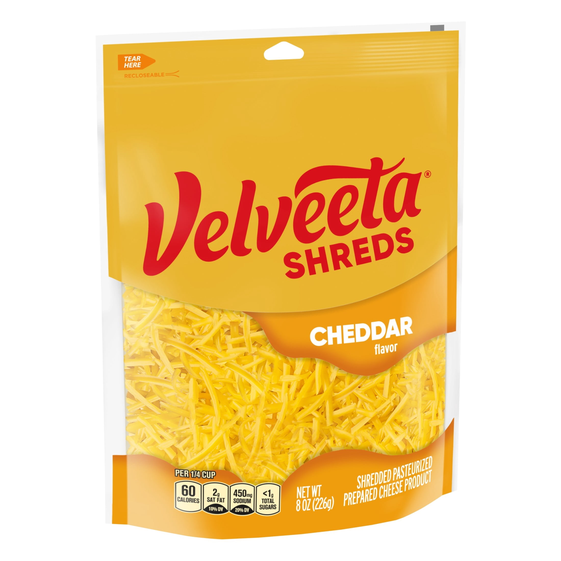 Velveeta Shreds Cheddar Shredded Cheese, 8 oz Bag