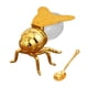thumbnail image 1 of Tarro de miel con forma de abeja con cuchara, recipiente multiusos para condimentos Cola dorada, 1 of 9