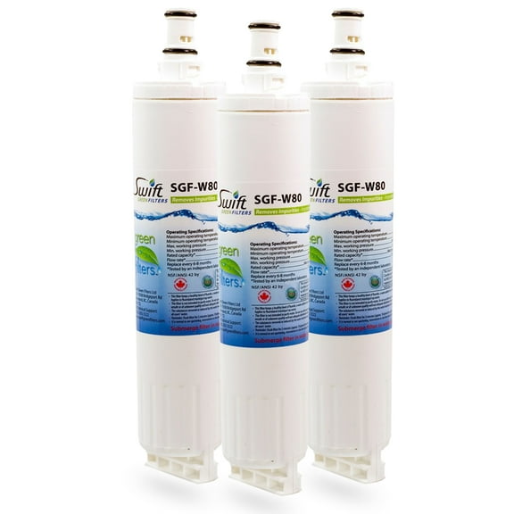 SGF-W80 Compatible Refrigerator Water Filter for 4396508, 4396510, EDR5RXD1 (3 Pack)