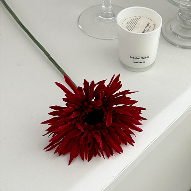Xiao Hua 6 flores artificiales de gerbera, flores falsas, flores artificiales para decoración de bodas