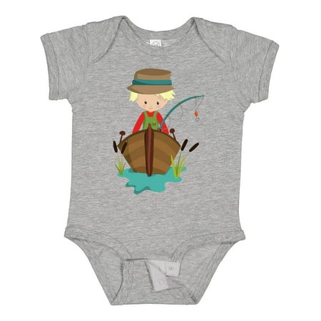 

Inktastic Fishing Boy Fisherman Fishing Rod Blond Hair Gift Baby Boy Bodysuit
