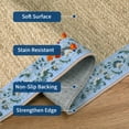 thumbnail image 4 of Hasoo Modern Simulated Woven Texture Floral Bordered Area Rug for Living Room Washable 5' x 7' Non Shedding Neutral Indoor Decor Carpet, Light Blue, 4 of 5
