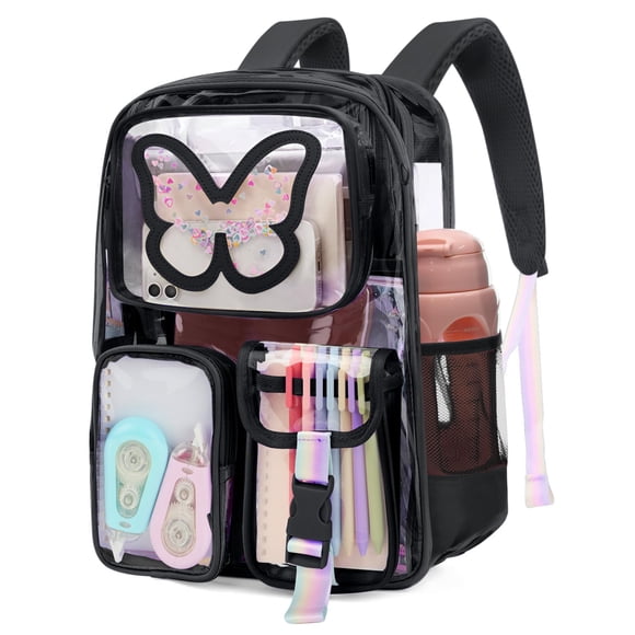 Mochila Transparente Resistente Crvint con Diseño de Mariposa