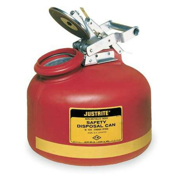 JUSTRITE 14762 Disposal Can,2 Gal.,Red,Polyethylene