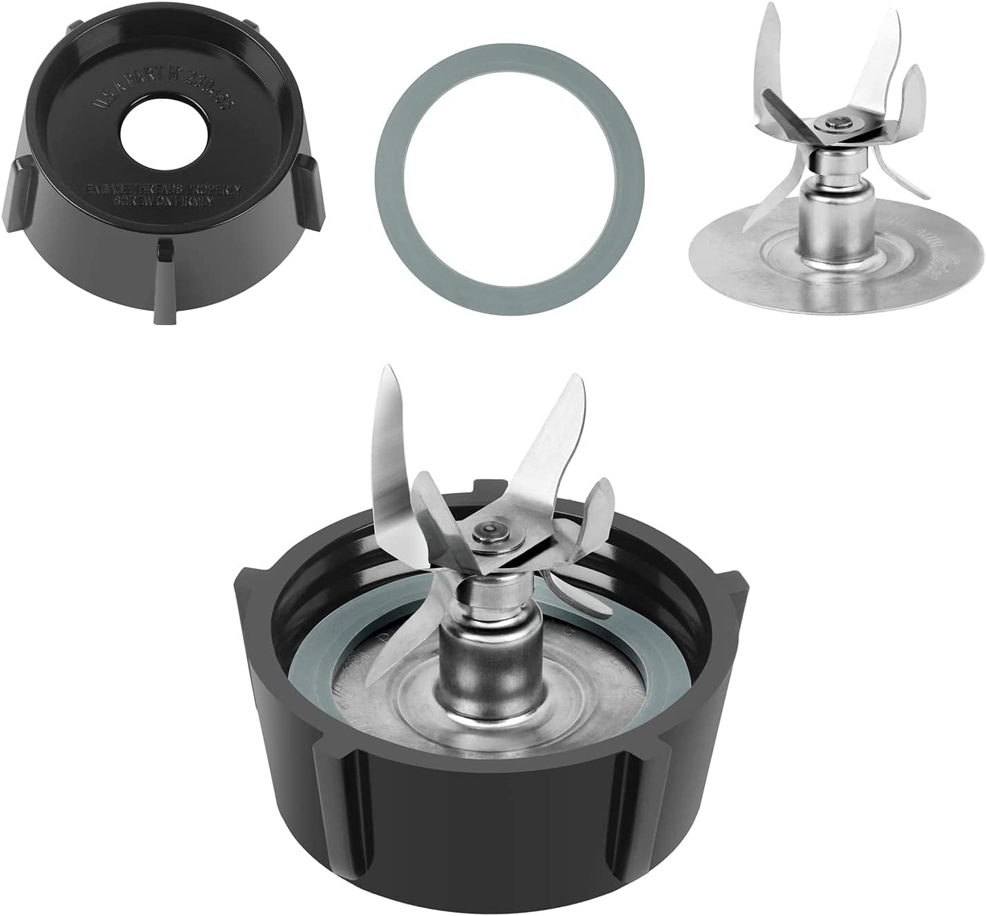 6 Point Blender Blade Replacement Parts fit for Oster Osterizer with O-ring Rubber Seal Gasket and Blender Jar Bottom