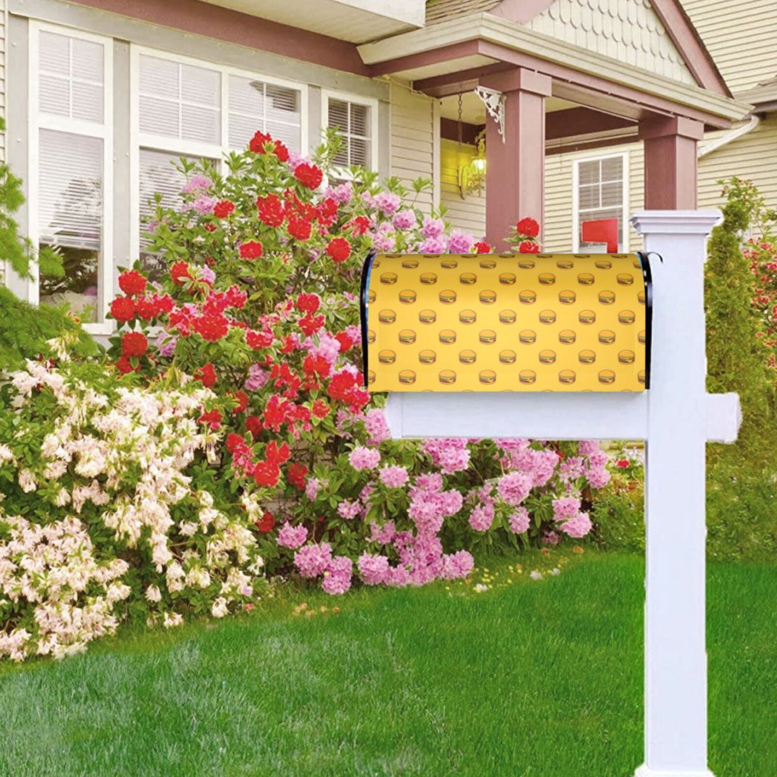 Logiee Burger 1 Print Post Letter Box Wrap Decor, Mailbox Cover Suitable for Standard Mailbox and Large Size Mailbox,Outdoor Yard Decoration-25.5x21 in