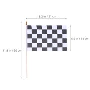 LOLIPPYY 16Pcs Handheld Racing Flags Black and White Checkered Flags for Racing Themed Party Supplies