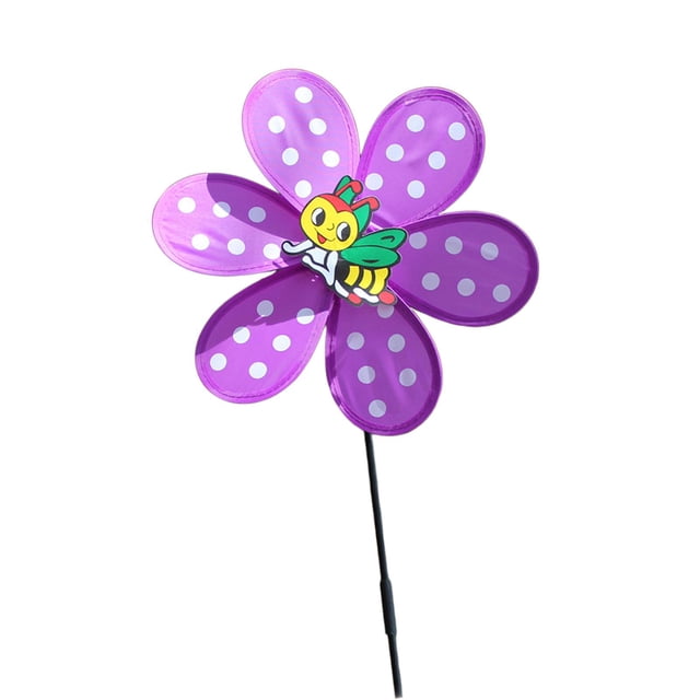 Molino de viento de jardín, adornos florales giratorios, regalos, molinetes para niños, juguetes para bebés, granja Violeta