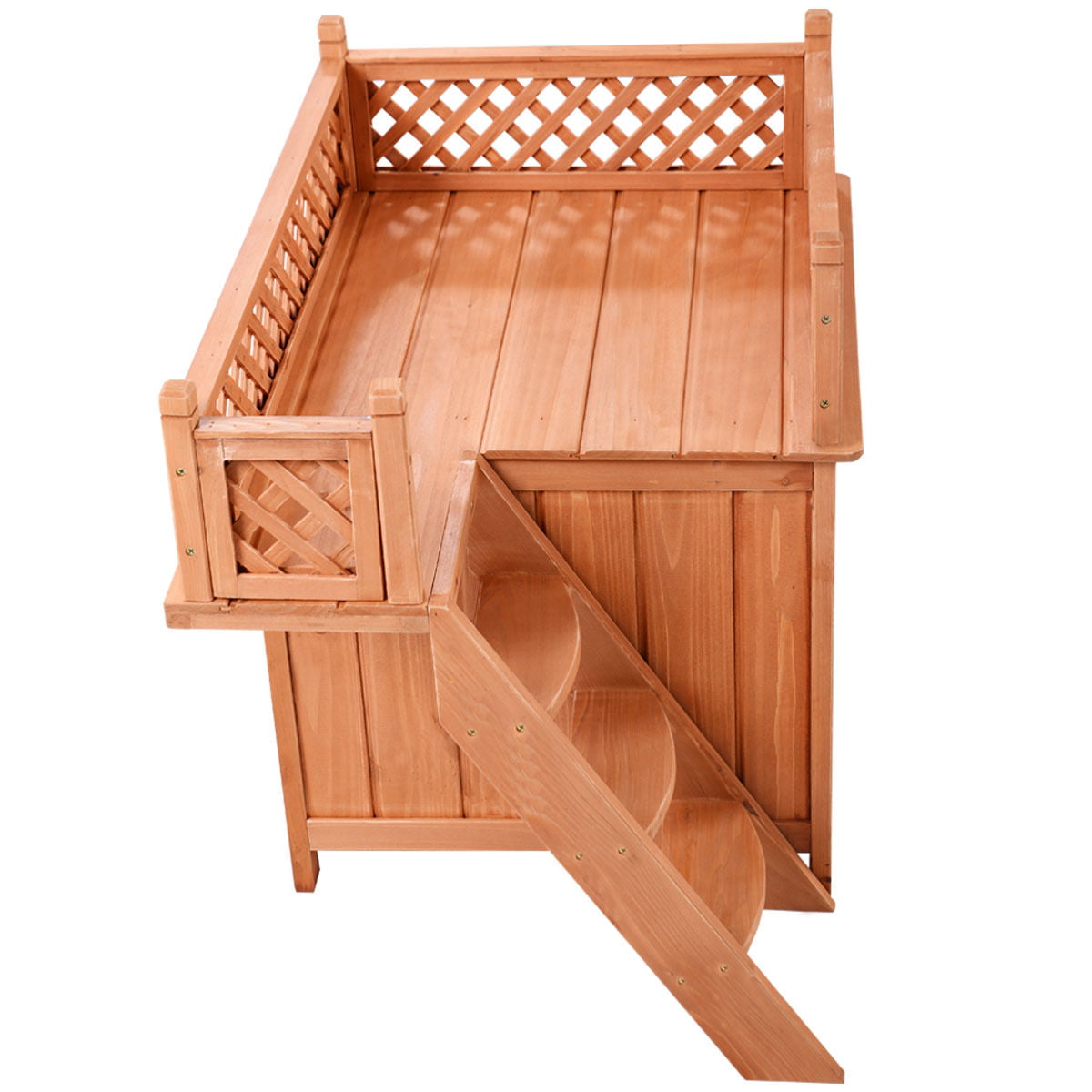 Free ebook Oak Medium Dog House with Porch Pet Puppy Wooden Outdoor Slanted Roof Elevated Raised Floor Cream 