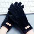 thumbnail image 2 of Sunjoy Tech 1 Pair Women Winter Gloves Cozy Solid Color Full Finger Plush Elastic Keep Warm Furry Thicken Lady Gloves Winter Daily Gloves, 2 of 4