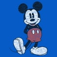 thumbnail image 2 of Disney Mickey Mouse T Shirt Distressed Character Pose Adult Cartoon Tee (Royal Heather, X-Large), 2 of 5
