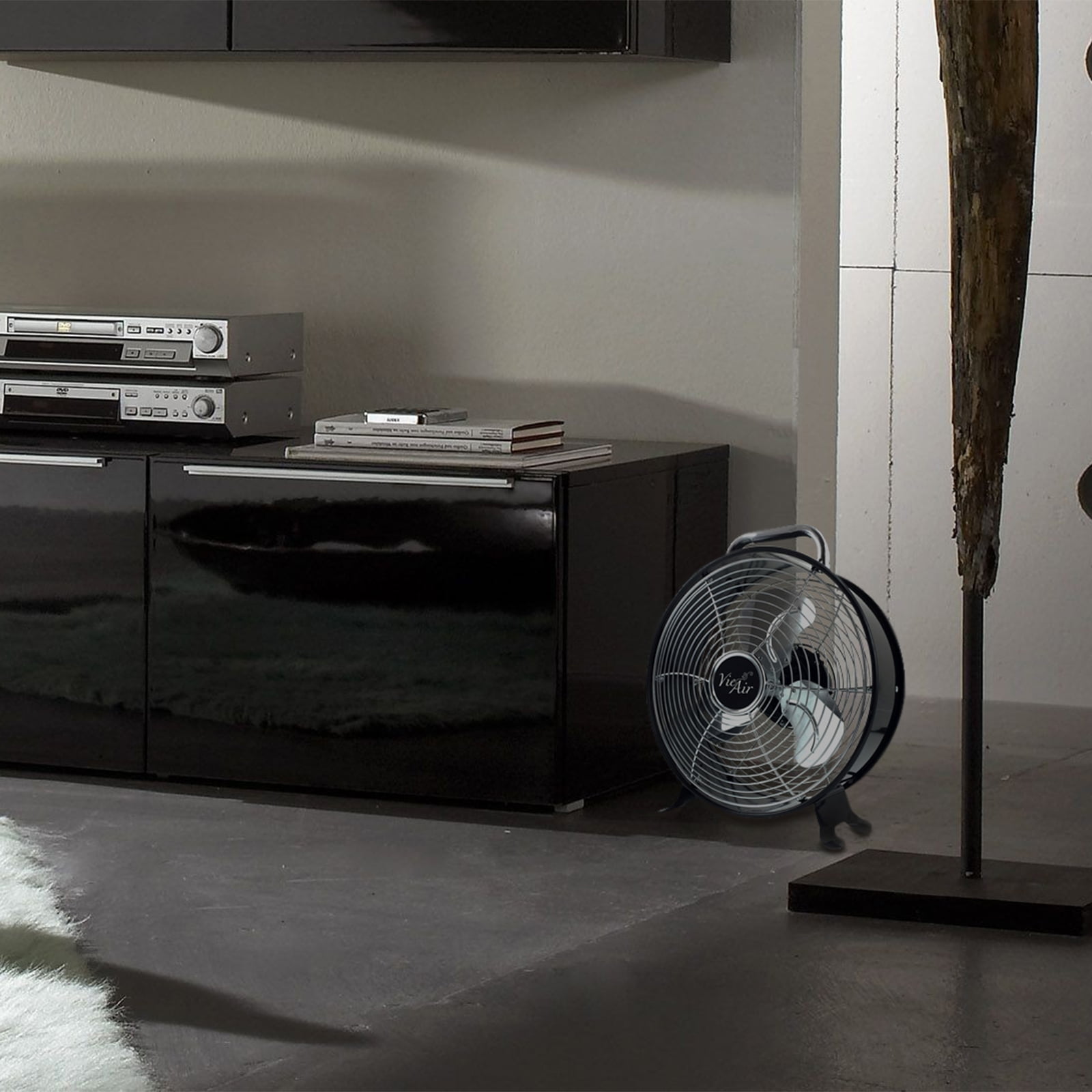 VieAir 12" 2-Speed High Velocity Floor Fans Black