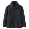 thumbnail image 3 of GYRATEDREAM Toddler Boys Girls Full Zip Fleece Jacket Mock Neck Sweatshirts Kids Zip Up Coats Warm Winter Coat Sweatshirts for 4-12Y, 3 of 6