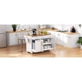 thumbnail image 4 of Vintage Style Kitchen Island - 56" Rolling Island with Storage & Outlet, 4 of 7