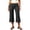 Dark Gray, variant on Fold Over Wide Leg Capri Pants for Women Side Drawstring Ruched Elastic Low Rise Lounge Yoga Flare Culottes Y2k Flowy Crop Palazzo Pants Beach