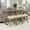 Brown, variant on LKTART 4 Piece Bar Table Set with Power Outlet 59 Inch Industrial Dining Table and 3 Padded Stools for Living Room Dining Room Game Room Brown