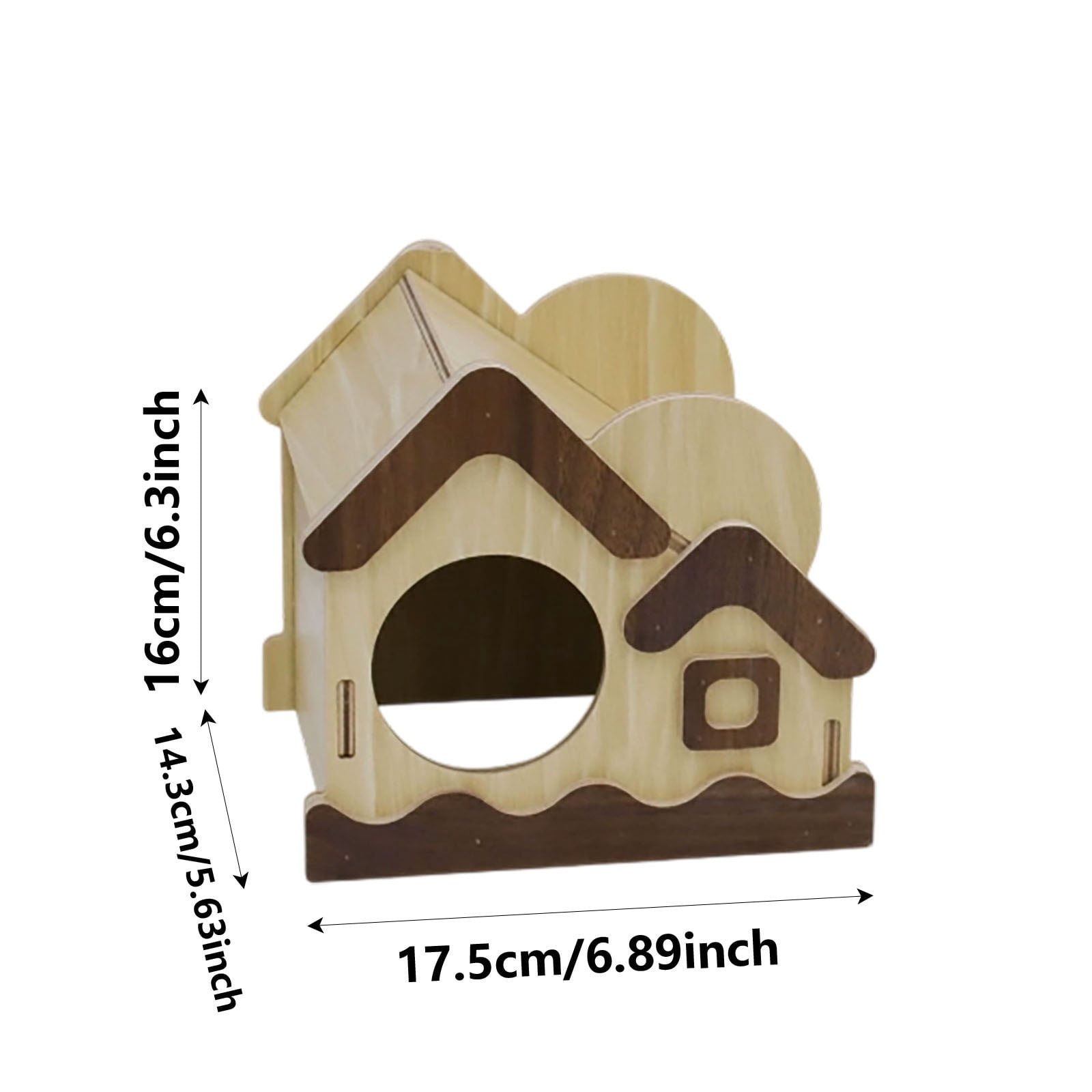 Hamster Habitat Wooden Pet Bed for Small Animals Playful Hideout Sleeping Resting Gerbil Hedgehog Glider Enrichment Toy