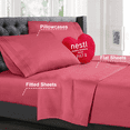 thumbnail image 2 of Nestl Bedding Premium 1800 Deep Pocket 4 Piece Bed Sheet Set - Hotel Luxury Double Brushed Microfiber Sheets - Wrinkle, Fade, Stain Resistant - Hypoallergenic, Twin XL - Coral Pink, 2 of 6