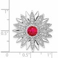 thumbnail image 4 of 14K White Gold 3/8Ct. Diamond And Ruby Flower Chain Slide Made In India -Jewelry By Sweet Pea, 4 of 7