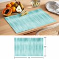thumbnail image 6 of Turquoise Placemats Set of 8 Modern Abstract Art Ombre Striped Place Mats Indoor Wipeable Table Mats Washable Cloth Dining Table Placemats for Kitchen Holiday Party Home Decor 13x19 Inch, 6 of 9