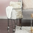 thumbnail image 3 of CosmoLiving by Cosmopolitan Black Metal Deep Set Rolling Mesh Laundry Basket Storage Cart with Wheels, 3 of 12