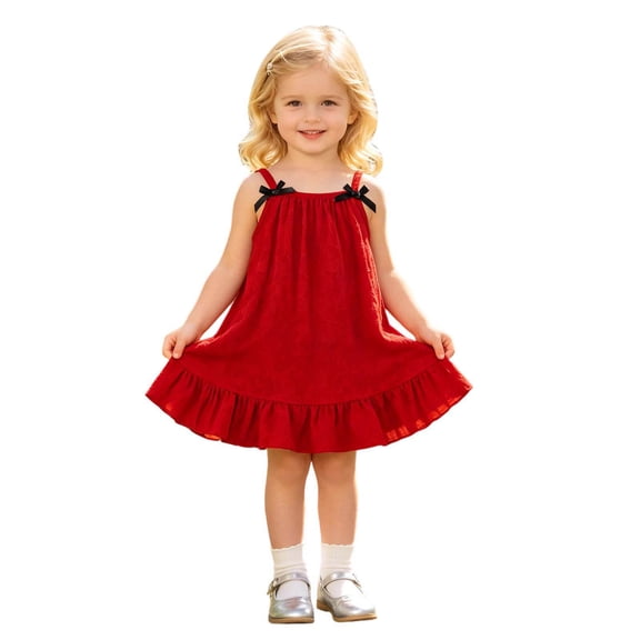 MEZZALL Toddler Girls Sleeveless Holiday Floral Dress Dance Party Dresses Clothes O-Neck Comfort Sundress