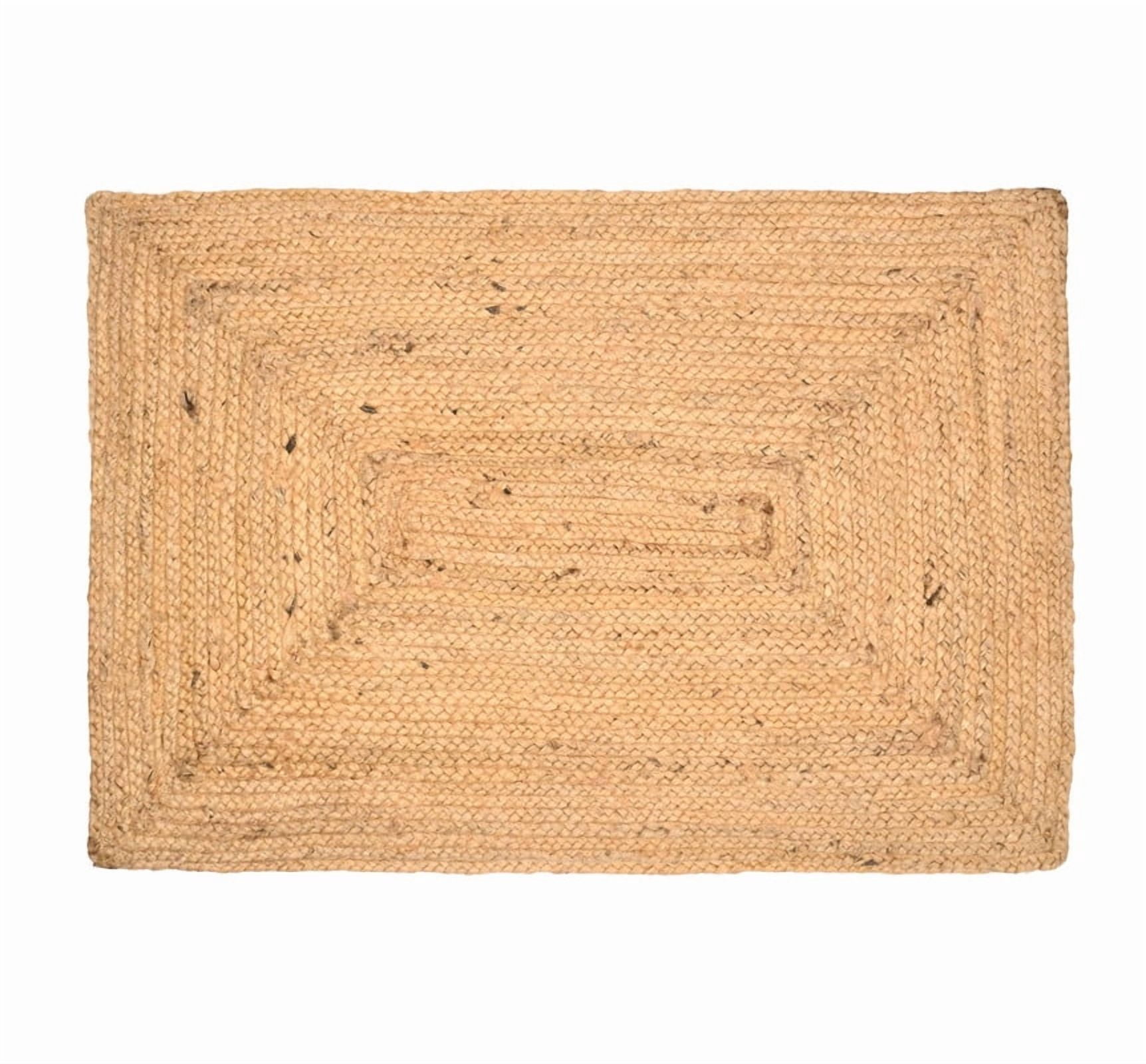 Handwoven Jute Braided Rug Rectangular Rustic Farmhouse Reversible Eco Friendly Carpet_2'X24'