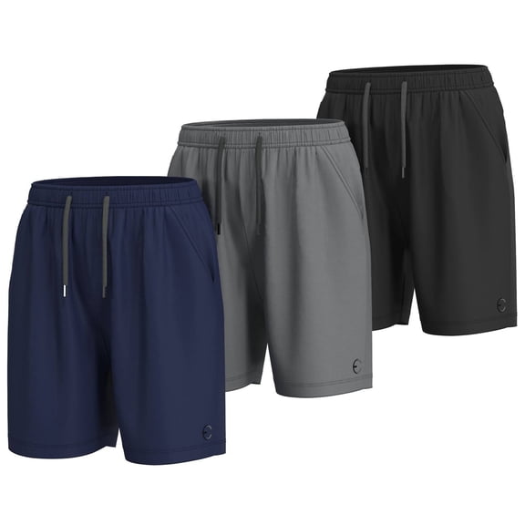 Essenclo Boys Athletic Shorts, 3 Pack, Dry Fit Basketball Shorts with Pockets for Soccer, Running & Sports, Ages 3-16