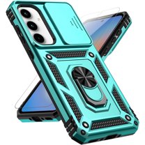 for Samsung Galaxy A35 5G Case with Slide Camera Cover HD Screen Protector [ Grade 16ft. Drop Tested]  Ring Holder Kickstand Protective Phone Case for Galaxy A35 5G 2024, Mint