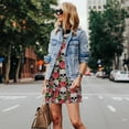 thumbnail image 4 of Daiia Skull and Roses Print Women's Dresses 2025 Trendy Short sleeve Dresses Casual Baggy Flowy Maxi Sun Dresses, 4 of 7