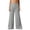 Light Gray, variant on Womens Draped Low Waist Wide Leg Yoga Pants 2 in 1 Skort Style with Adjustable Kangaroo Pocket Long Lounge Pants