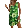 thumbnail image 2 of QUNYINEY Sleeveless Sun Dresses for Women 2026 Summer A Line Mini Floral Tank Dress V Neck with Pockets Casual Loose Fit Beach Dresses, 2 of 7