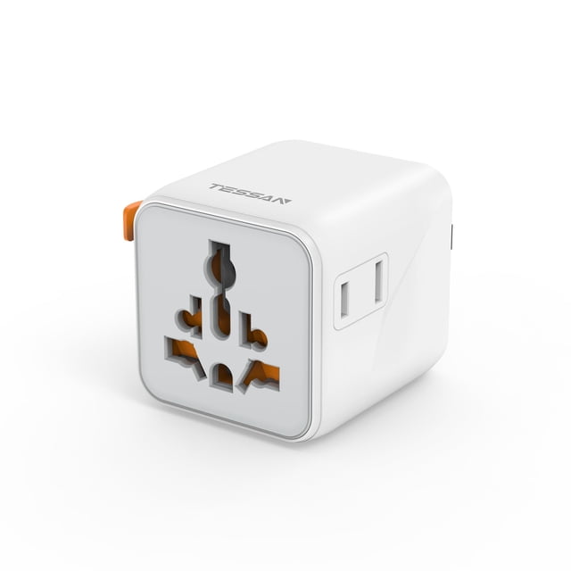 Adaptador de viaje TESSAN Universal con doble toma de corriente alterna tipo C G A