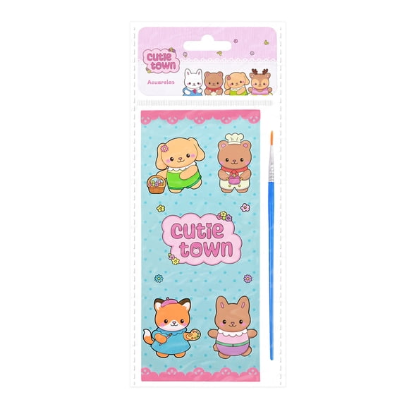 Acuarelas Prichos Cutie Town Multicolor de Plástico y Papel 1 Pieza