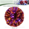 thumbnail image 2 of Uxcell Metallic Cheerleading Pom Poms Cheer Pompoms with Handle Rings Fit for Team Spirit Sports Dance Cheering Purple Orange, 2 of 6