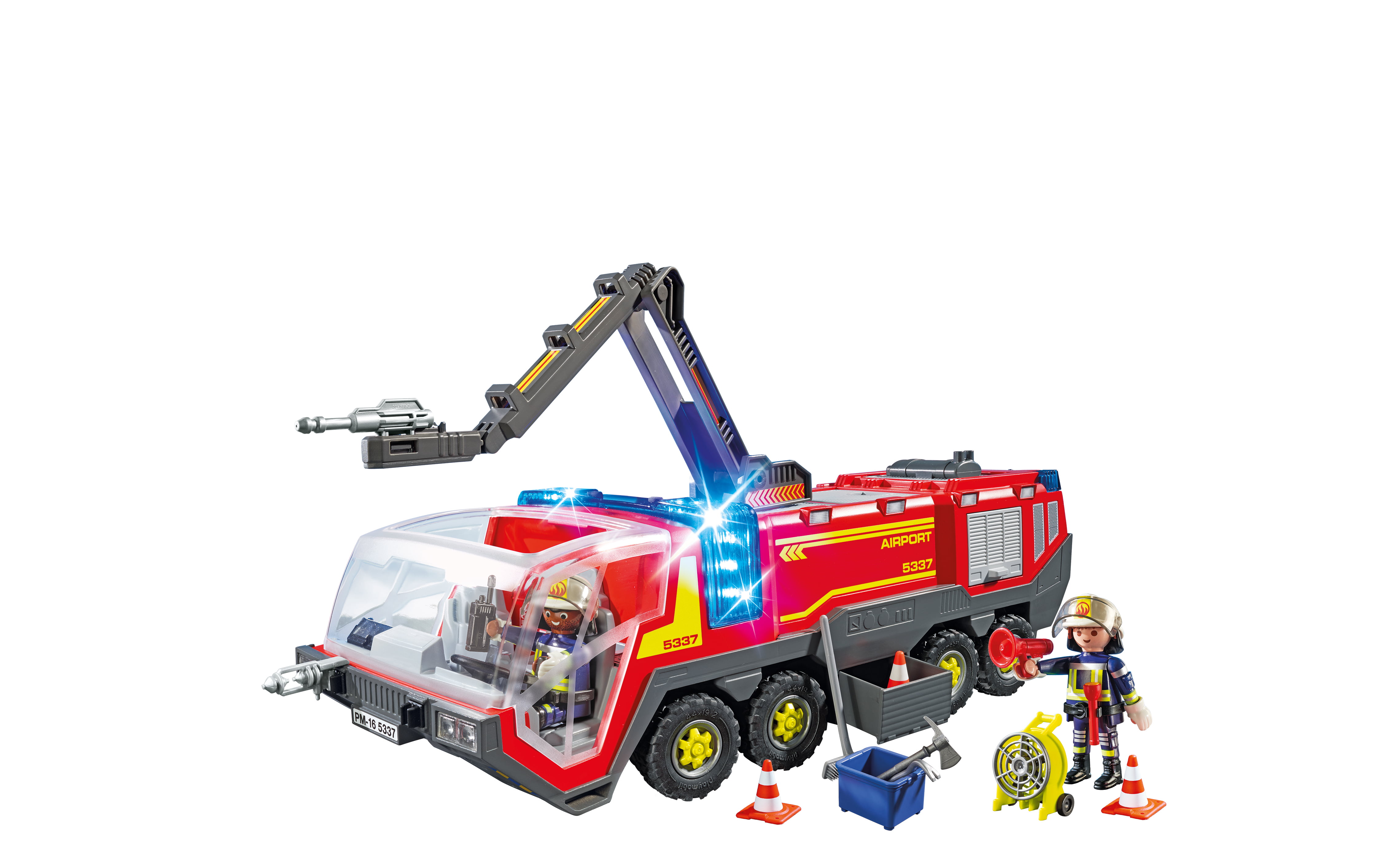 PLAYMOBIL 5337 Airport Fire Engine With Lights and Sound 2x Figures for sale online 