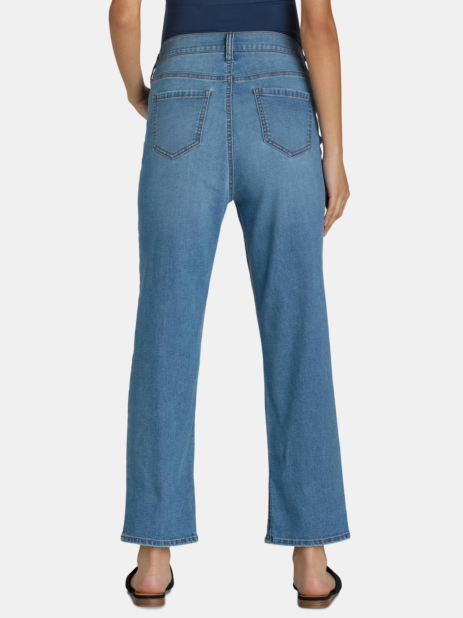 Time and Tru Women's Maternity Straight Leg Jeans, 27" Inseam, Sizes XS-XXL