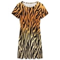 thumbnail image 3 of Tiger Pattern Dress Summer Street Style Dresses Female Short Sleeve Printed Sundress, 3 of 7
