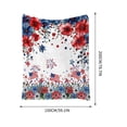 thumbnail image 3 of PureCasa 4th of July Floral Blanket, Flowers Patriotic Independence Day Print Soft Warm Throw Blankets American Flag Throw Blanket for Home Sofa Bed Holiday Decoration, 3 of 9