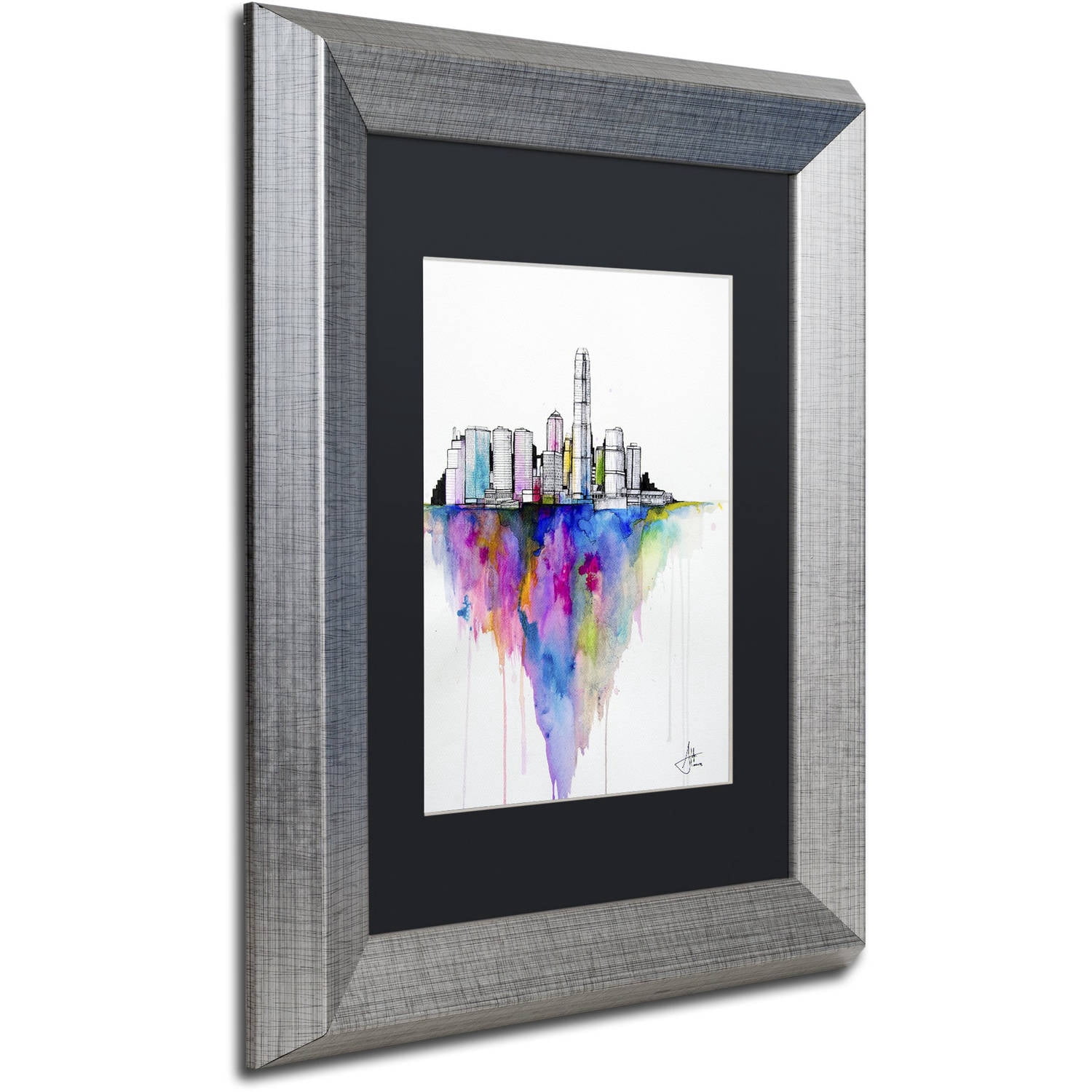 Trademark Fine Art 'Monolith II' Canvas Art by Marc Allante, Black Matte, Silver Frame