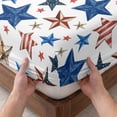 thumbnail image 3 of Full Size Fitted Sheet Set - Independence Day 3 Piece Bedding Sets 16" Deep Pocket Fitted Sheet with 2 Pillowcases Red Blue Stars USA Anniversary Brushed Microfiber Hotel Luxury Bed Sheets, 3 of 9