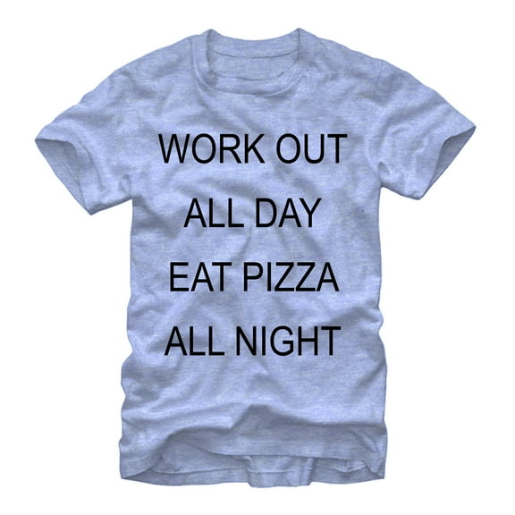Women's CHIN UP Eat Pizza All Night  Boyfriend Graphic T-Shirt