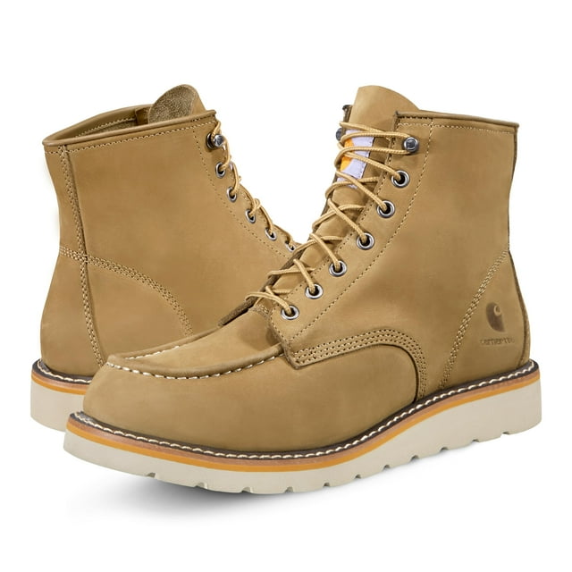 Boot Carhartt, piel nobuc de coyote, 6 moc, puntera, cuña, para hombre